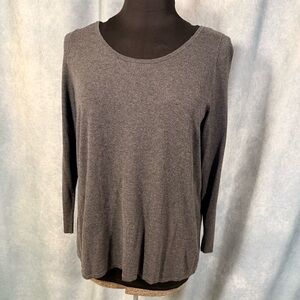 Torrid Gray Long Sleeve Top Sheer Back Plus Size 3